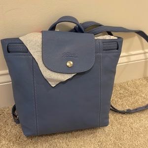 Longchamp Le Pliage Cuir XS Backpack Blue